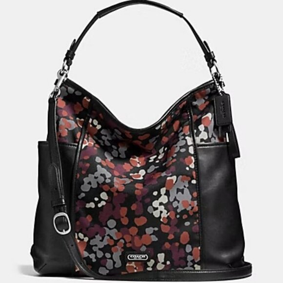 Coach Leather & Canvas Park Splatter Print Hobo Bag in Black Multicolor, EUC - Picture 15 of 15
